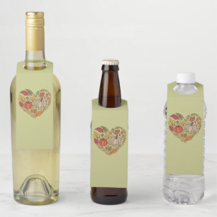 Fall Heart Cottagecore Pumpkin Heart Thanksgiving Bottle Tag