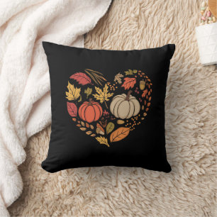 Fall Heart Cottagecore Pumpkin Heart Thanksgiving  Cushion