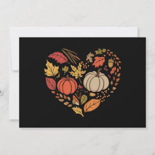 Fall Heart Cottagecore Pumpkin Heart Thanksgiving Holiday Card