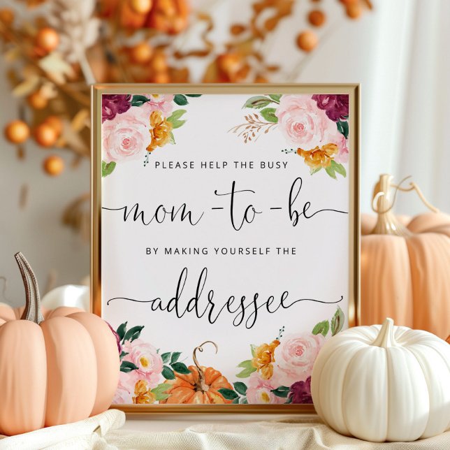 Fall Help the Busy Mom-to-Be Address an Envelope Poster (Creator Uploaded)