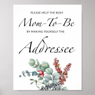 Fall Help the Busy Mum-to-Be Address an Envelope Poster