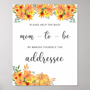 Fall Help the Busy Mum-to-Be Address an Envelope Poster