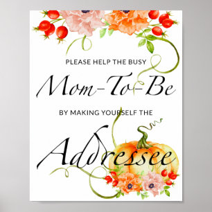 Fall Help the Busy Mum-to-Be Address an Envelope  Poster