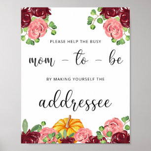 Fall Help the Busy Mum-to-Be Address an Envelope Poster