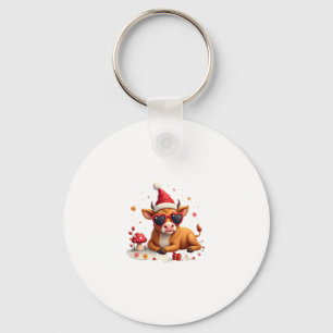 Fall Highland Cow Pumpkin Bow Christmas Girls Kids Key Ring