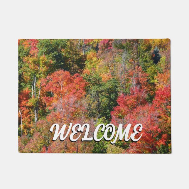 Fall Hillside Colourful Autumn Nature Photography Doormat (Front)