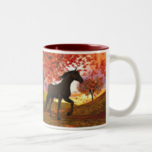 Fall Horse Two-Tone Coffee Mug