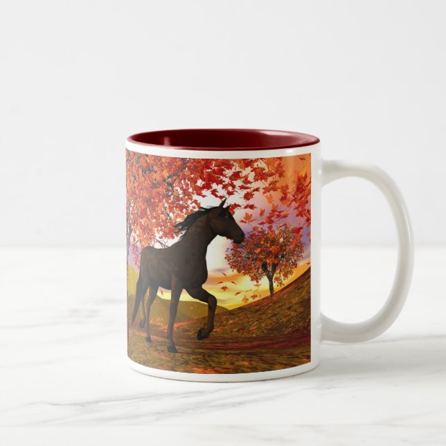 Fall Horse Two-Tone Coffee Mug (Right)