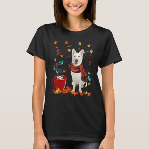 Fall Hot Chocolate White German Shepherd T-Shirt