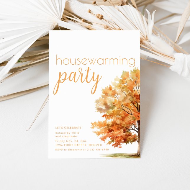 Fall Housewarming Party Invite with Tree (Creator Uploaded)