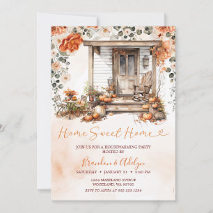 Fall Housewarming Party Pumpkin Home Sweet Home Invitation