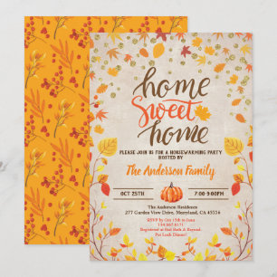 Fall housewarming party rustic vintage coed shower invitation