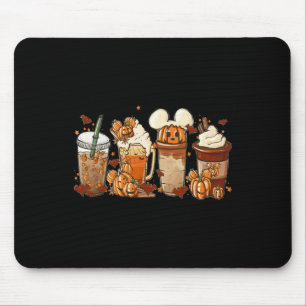 Fall Iced Coffee Fun Spooky Season Halloween Pumpk Mouse Mat
