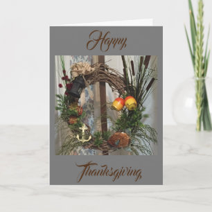 FALL IMAGE WITH HAPPY THANKSGIVING TO ALL HOLIDAY CARD