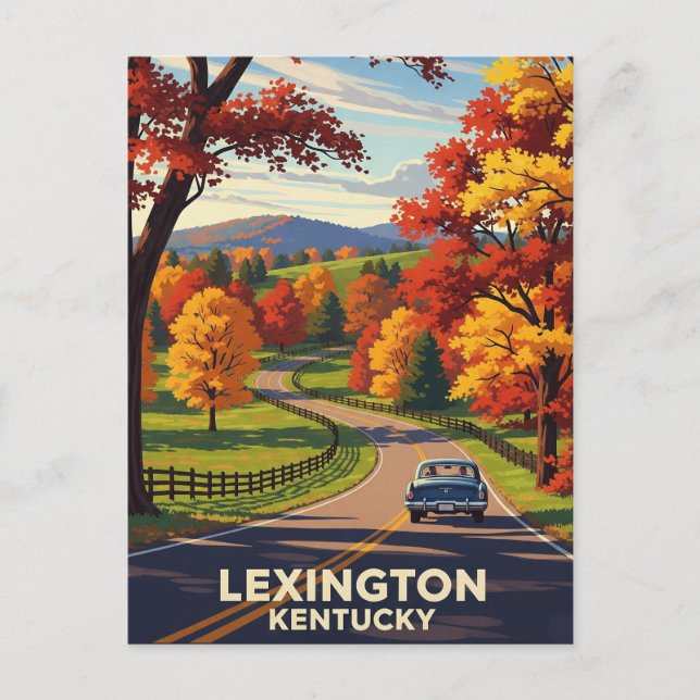 Fall in Lexington Kentucky Postcard (Front)