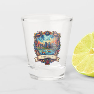 Fall in Lexington Kentucky Postcard Shot Glass