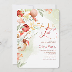 Fall In Love 2 Bridal Shower Invitation