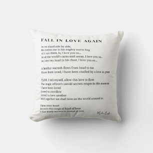 Fall in love again poem poetry cushion