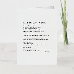 Fall in love again poem poetry  foil greeting card