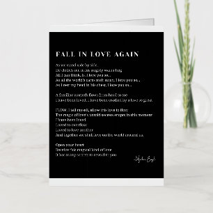 Fall in love again poem poetry foil greeting card
