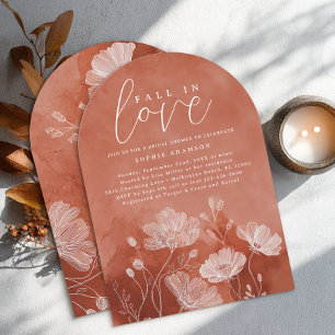 Fall in Love Arched Bridal Shower Invite
