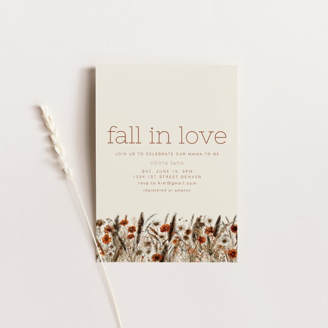 Fall in Love Autumn Baby Shower Invitation  (Creator Uploaded)