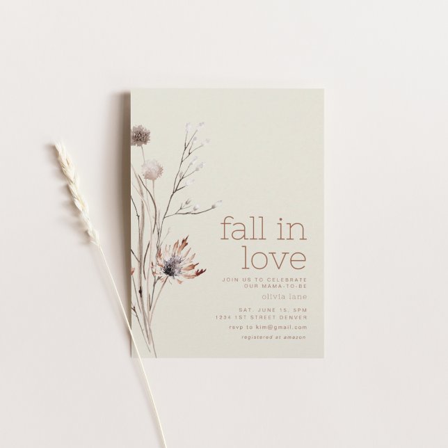 Fall in Love Autumn Baby Shower Invitation  (Creator Uploaded)