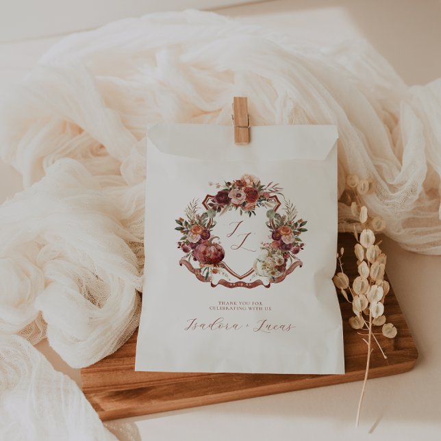 Fall In Love | Autumn Blooms Wedding Crest Favour Bags (Creator Uploaded)