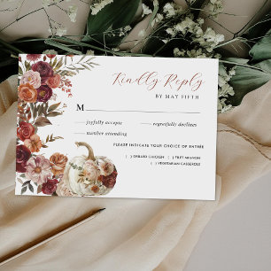 Fall In Love   Autumn Blooms Wedding RSVP