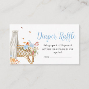 Fall in Love Autumn Blue Pumpkin Diaper Raffle Enclosure Card