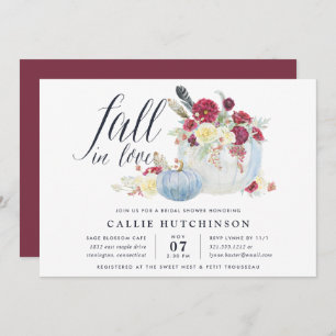 Fall in Love   Autumn Bridal Shower Invitation