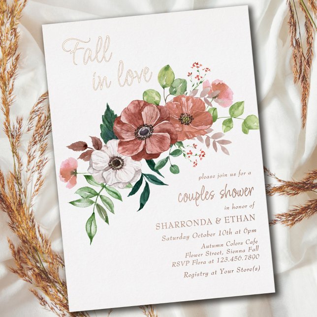 Fall in Love Autumn Couples Shower Rose Gold (Creator Uploaded)