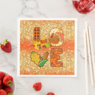 Fall In Love Autumn Customise Colour Napkin