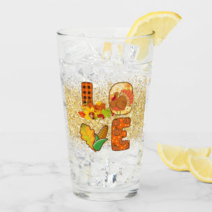 Fall In Love Autumn Customise Glass