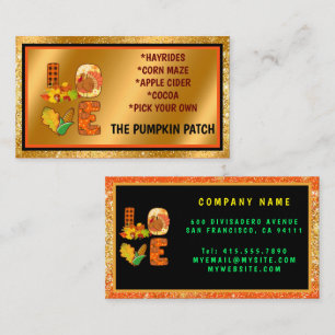 Fall In Love Autumn Customise Text and Colour Business Card