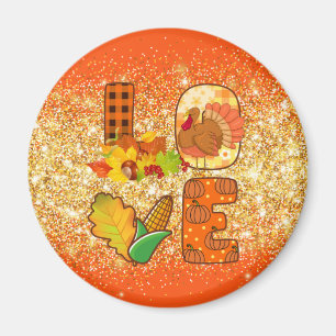 Fall In Love Autumn Customise Text and Colour Magnet