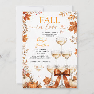 Fall in Love Autumn Engagement Celebration Invitation