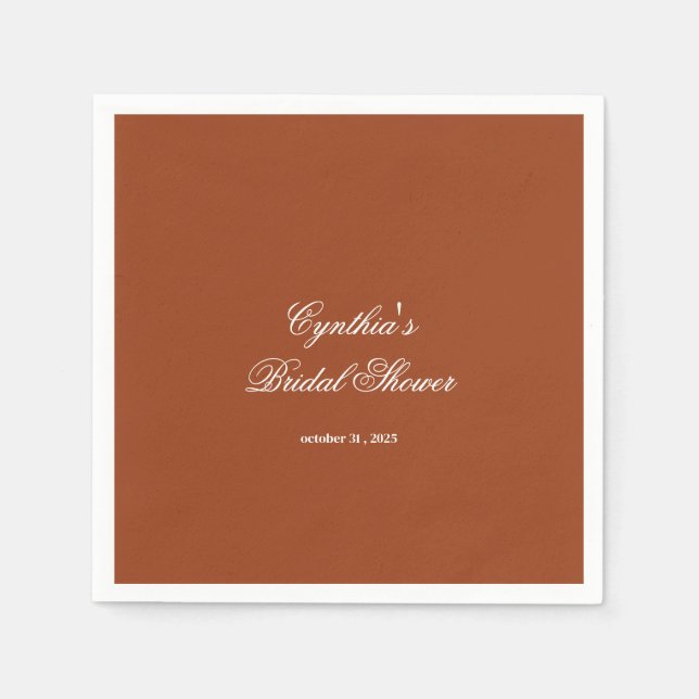 Fall in Love Autumn Floral Romance Bridal Shower Napkin (Front)