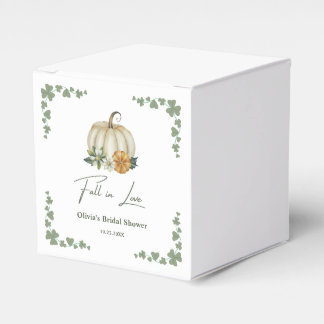 Fall in Love Autumn Greenery Pumpkin Bridal Shower Favour Box