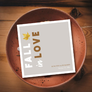 Fall In Love Autumn Harvest Wedding Napkin