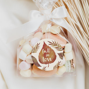 Fall in Love   Autumn Leaves Classic Round Sticker