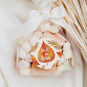 Fall in Love   Autumn Leaves Classic Round Sticker
