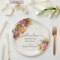 Fall in Love Autumn Leaves Pumpkin Bridal Shower
