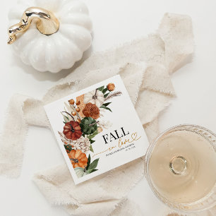 Fall in Love Autumn Pumpkin Bridal Shower Napkin