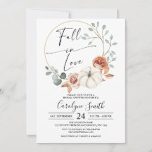 Fall in Love Autumn Pumpkin Floral Bridal Shower