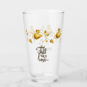 Fall in Love Autumn Wedding Glass