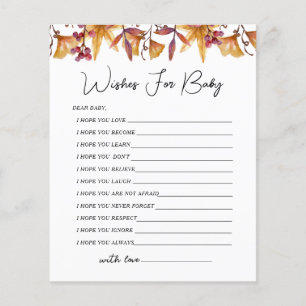 Fall in Love Autumn Wishes For Baby Shower Game