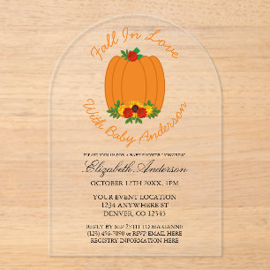 Fall In Love Baby Shower Acrylic Invitations