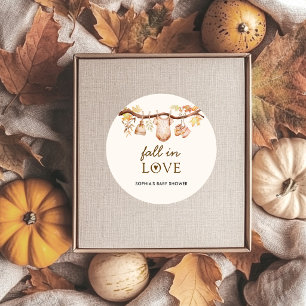 Fall in Love Baby Shower Classic Round Sticker