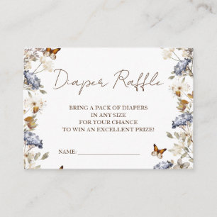 Fall in Love Baby Shower, Floral Diaper Raffle Enclosure Card